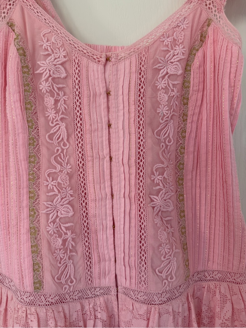 Pink Lace Ruffle Mini Dress - Picture 3 of 4